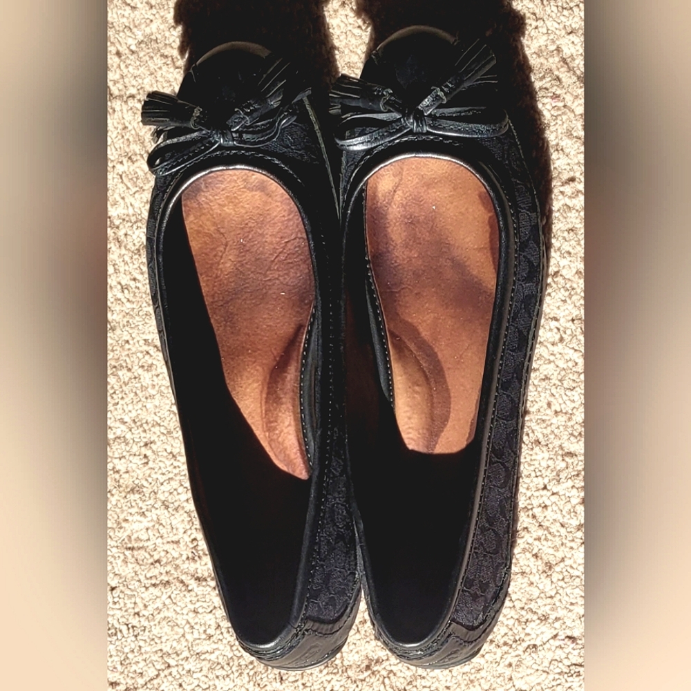 Coach NY Black Leather ,Bow Loafers Slip On Shoes Women's 9.5 - Picture 8 of 14